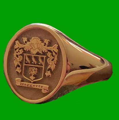 Image 0 of Embossed Coat Of Arms Oval Family Crest Extra Large Mens Gold Filled Ring