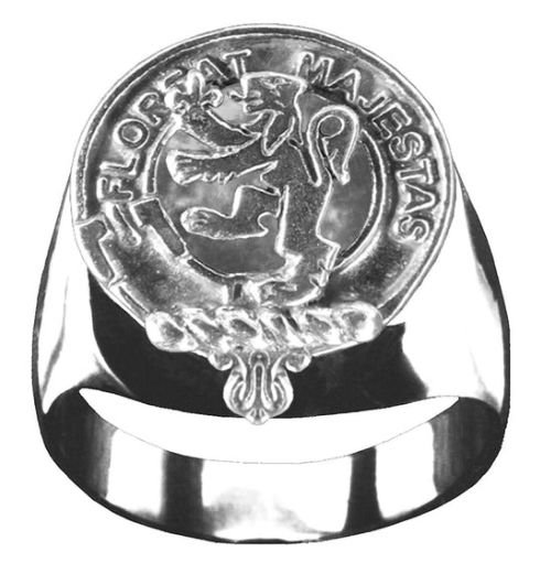 Image 1 of Brown Clan Badge Mens Clan Crest Sterling Silver Ring
