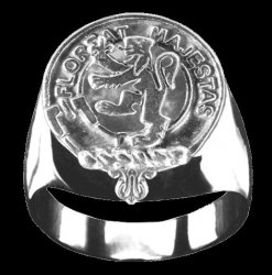 Brown Clan Badge Mens Clan Crest Sterling Silver Ring