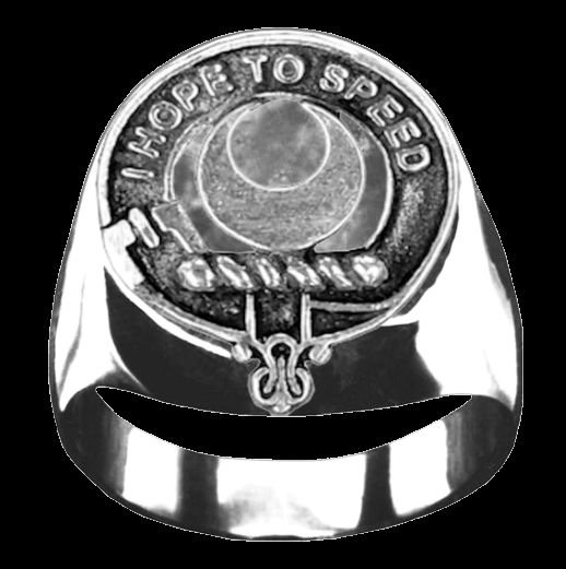 Image 0 of Cathcart Clan Badge Mens Clan Crest Sterling Silver Ring