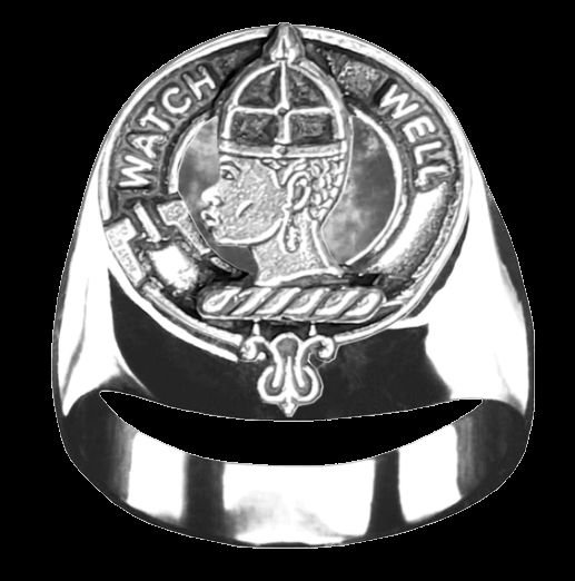 Image 0 of Haliburton Clan Badge Mens Clan Crest Sterling Silver Ring