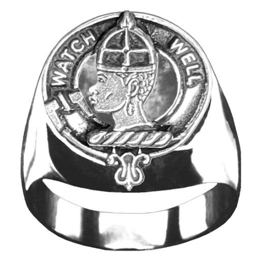 Image 1 of Haliburton Clan Badge Mens Clan Crest Sterling Silver Ring