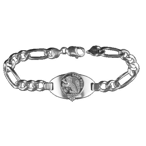 Image 1 of Sutherland Clan Badge Link Mens Sterling Silver Clan Crest Bracelet