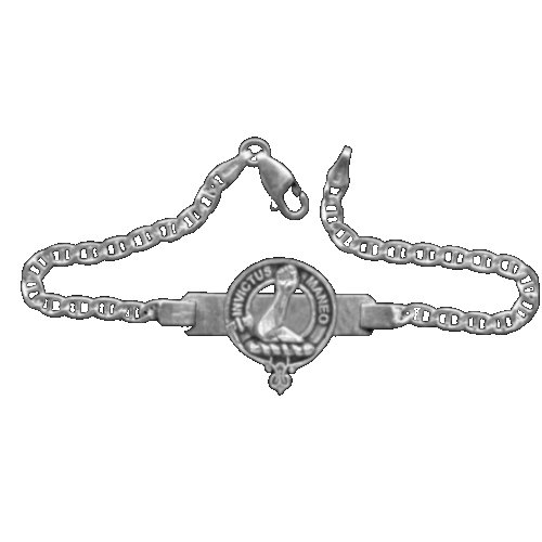 Image 1 of Armstrong Clan Badge Link Ladies Sterling Silver Clan Crest Bracelet