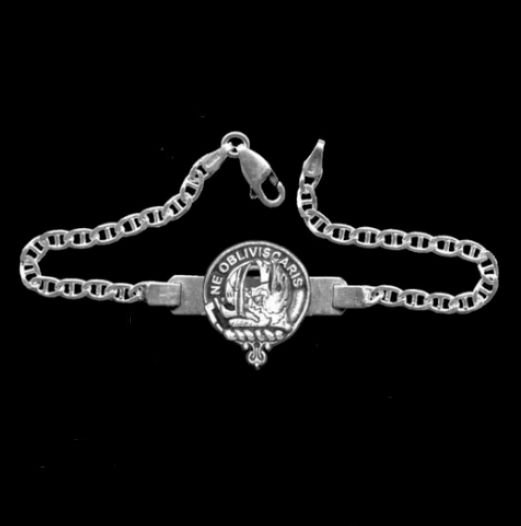 Image 0 of Campbell Of Argyll Clan Badge Link Ladies Sterling Silver Clan Crest Bracelet
