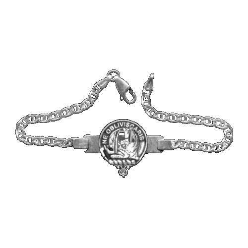 Image 1 of Campbell Of Argyll Clan Badge Link Ladies Sterling Silver Clan Crest Bracelet