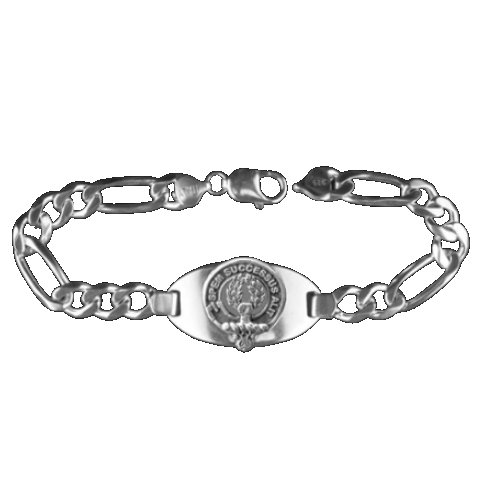 Image 1 of Ross Clan Badge Link Mens Sterling Silver Clan Crest Bracelet