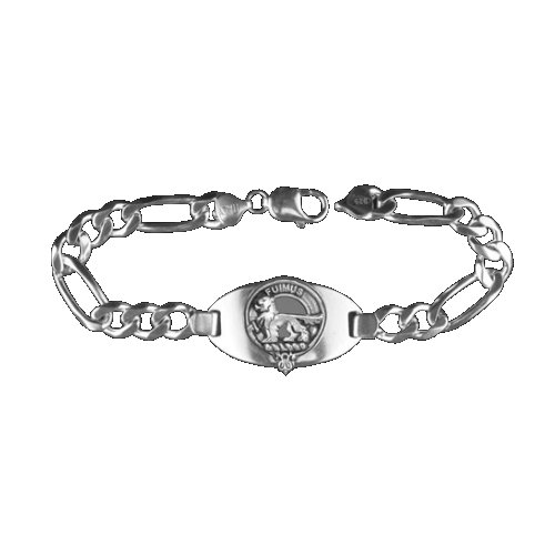 Image 1 of Bruce Clan Badge Link Mens Sterling Silver Clan Crest Bracelet