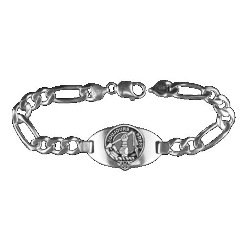 Image 1 of Carmichael Clan Badge Link Mens Sterling Silver Clan Crest Bracelet