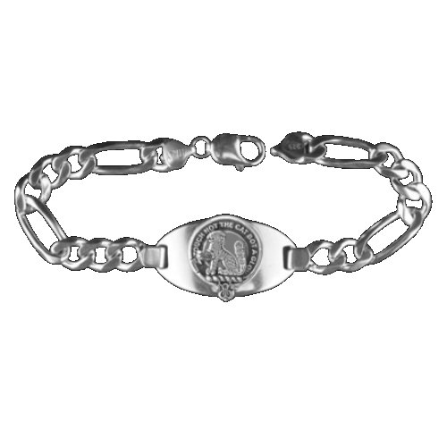 Image 1 of MacPherson Clan Badge Link Mens Sterling Silver Clan Crest Bracelet