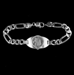 MacPherson Clan Badge Link Mens Sterling Silver Clan Crest Bracelet