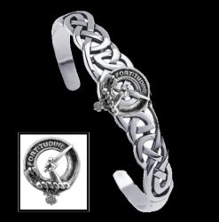 MacRae Clan Badge Sterling Silver Clan Crest Interlace Cuff Bracelet