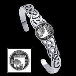 Callahan Irish Coat Of Arms Sterling Silver Family Crest Interlace Cuff Bracelet