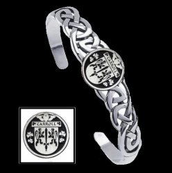 Carroll Irish Coat Of Arms Sterling Silver Family Crest Interlace Cuff Bracelet