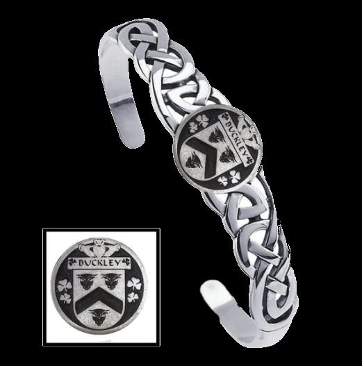 Buckley Irish Coat Of Arms Sterling Silver Family Crest Interlace Cuff