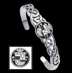 Butler Irish Coat Of Arms Sterling Silver Family Crest Interlace Cuff Bracelet