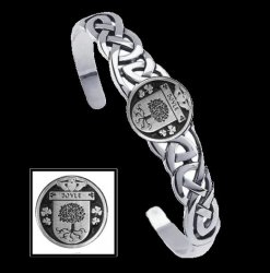 Boyle Irish Coat Of Arms Sterling Silver Family Crest Interlace Cuff Bracelet