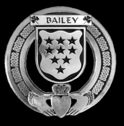 Image 0 of Bailey Irish Coat Of Arms Claddagh Sterling Silver Family Crest Badge   