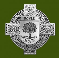 Boyle Irish Coat Of Arms Celtic Cross Stylish Pewter Family Crest Badge 