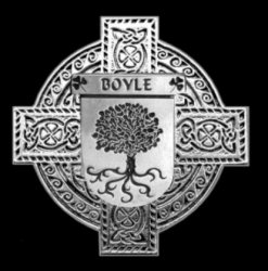 Boyle Irish Coat Of Arms Celtic Cross Sterling Silver Family Crest Badge 