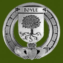 Boyle Irish Coat Of Arms Claddagh Stylish Pewter Family Crest Badge  
