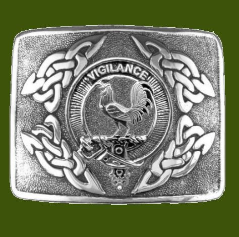 Image 1 of Laing Clan Badge Interlace Mens Stylish Pewter Kilt Belt Buckle