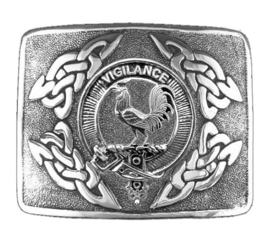 Image 1 of Laing Clan Badge Interlace Mens Sterling Silver Kilt Belt Buckle