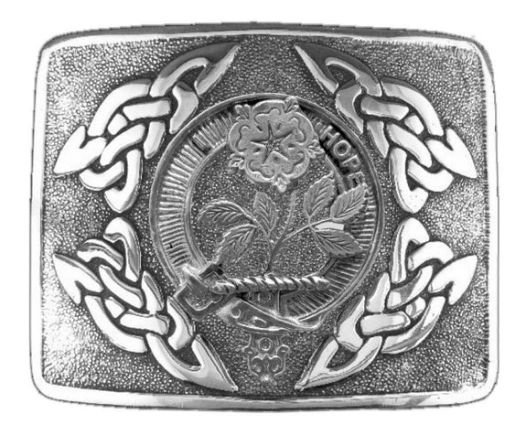 Image 1 of Learmonth Clan Badge Interlace Mens Stylish Pewter Kilt Belt Buckle