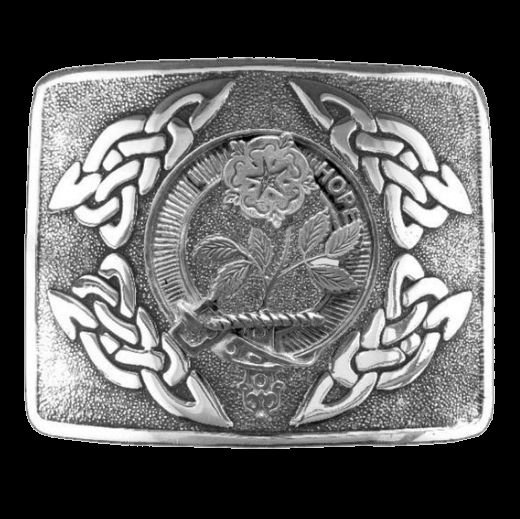Image 0 of Learmonth Clan Badge Interlace Mens Sterling Silver Kilt Belt Buckle