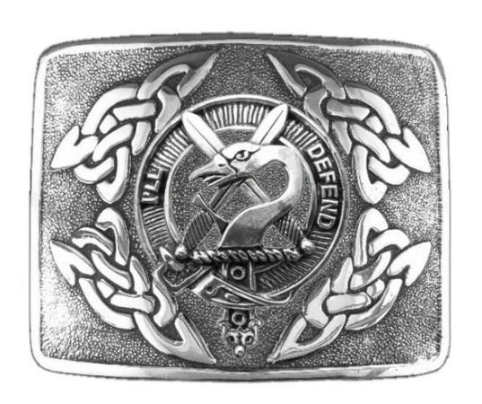 Image 1 of Lennox Clan Badge Interlace Mens Sterling Silver Kilt Belt Buckle