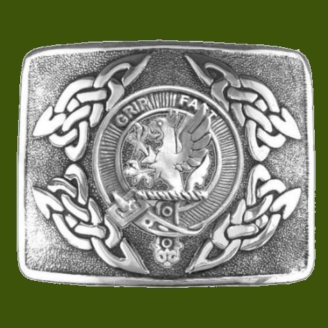 Image 0 of Leslie Clan Badge Interlace Mens Stylish Pewter Kilt Belt Buckle