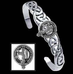 MacIntosh Clan Badge Sterling Silver Clan Crest Interlace Cuff Bracelet