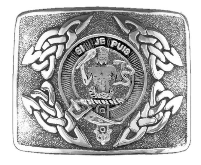 Image 1 of Livingstone Clan Badge Interlace Mens Stylish Pewter Kilt Belt Buckle