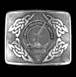Lumsden Clan Badge Interlace Mens Sterling Silver Kilt Belt Buckle