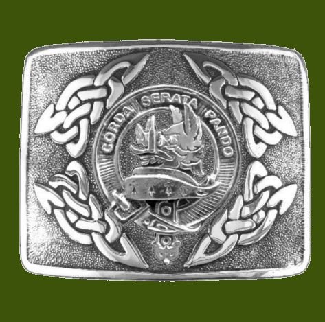 Image 0 of Lockhart Clan Badge Interlace Mens Stylish Pewter Kilt Belt Buckle