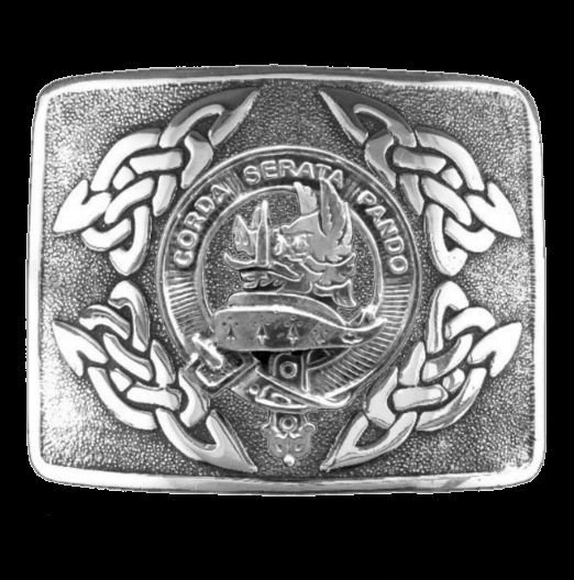 Image 0 of Lockhart Clan Badge Interlace Mens Sterling Silver Kilt Belt Buckle