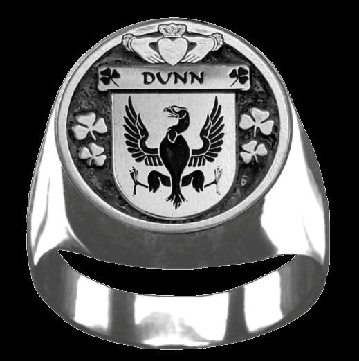 Image 0 of Dunn Irish Coat Of Arms Family Crest Mens Sterling Silver Ring