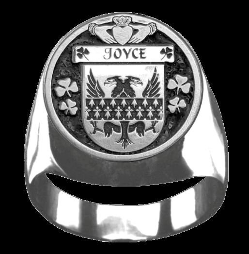 Image 0 of Joyce Irish Coat Of Arms Family Crest Mens Sterling Silver Ring