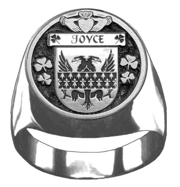 Image 1 of Joyce Irish Coat Of Arms Family Crest Mens Sterling Silver Ring