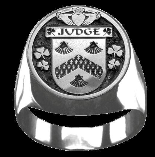 Image 0 of Judge Irish Coat Of Arms Family Crest Mens Sterling Silver Ring
