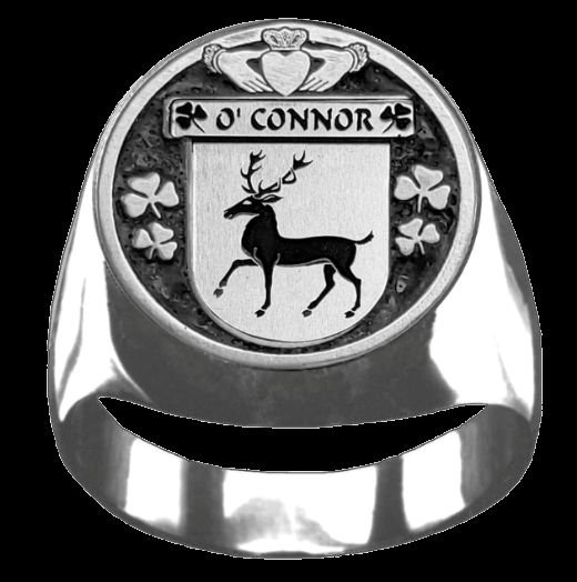Image 0 of OConnor Of Corcomroe Irish Coat Of Arms Family Crest Mens Sterling Silver Ring