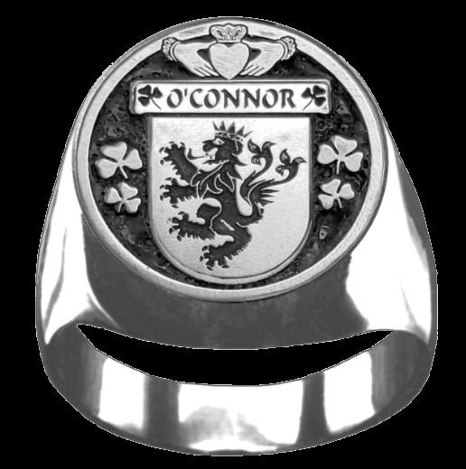 Image 0 of OConnor Kerry Irish Coat Of Arms Family Crest Mens Sterling Silver Ring
