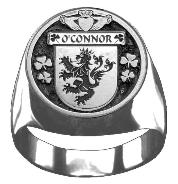 Image 1 of OConnor Kerry Irish Coat Of Arms Family Crest Mens Sterling Silver Ring