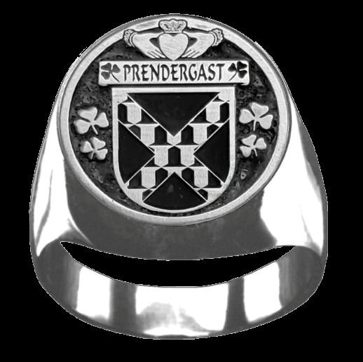 Image 0 of Prendergast Tipperary Irish Coat Of Arms Family Crest Mens Sterling Silver Ring