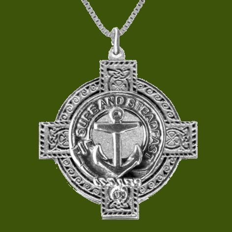 Image 0 of Clark Clan Badge Celtic Cross Stylish Pewter Clan Crest Pendant