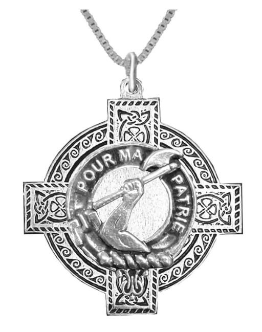 Image 1 of Cooper Clan Badge Celtic Cross Stylish Pewter Clan Crest Pendant