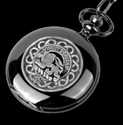 Baxter Clan Badge Silver Clan Crest Black Hunter Pocket Watch