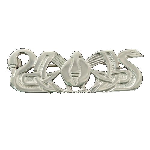 Image 1 of Three Nornes Swan Norse Design Medium Long Sterling Silver Brooch
