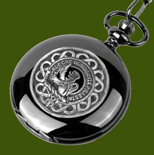Young Clan Badge Pewter Clan Crest Black Hunter Pocket Watch