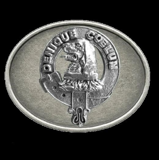 Image 0 of Melville Clan Badge Oval Antiqued Mens Sterling Silver Belt Buckle